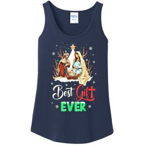 Christian Best Ever Christmas Cool Jesus Nativity Scene Xmas Gift Ladies Essential Tank