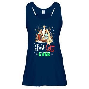 Christian Best Ever Christmas Cool Jesus Nativity Scene Xmas Gift Ladies Essential Flowy Tank