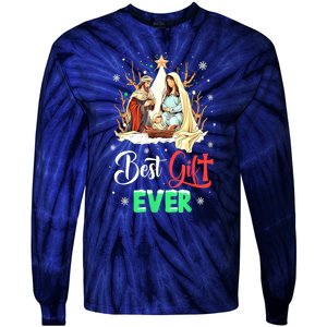 Christian Best Ever Christmas Cool Jesus Nativity Scene Xmas Gift Tie-Dye Long Sleeve Shirt