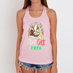 Christian Best Ever Christmas Cool Jesus Nativity Scene Xmas Gift Women's Knotted Racerback Tank