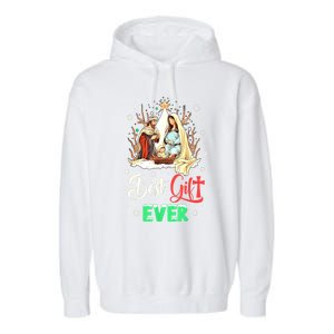 Christian Best Ever Christmas Cool Jesus Nativity Scene Xmas Gift Garment-Dyed Fleece Hoodie