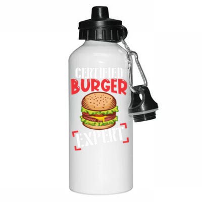 Certified Burger Expert Bbq Meat Eater Grilling Gift Aluminum Water Bottle 