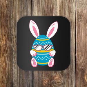 Cute Bunny Egg Glasses Family Easter Day Coaster