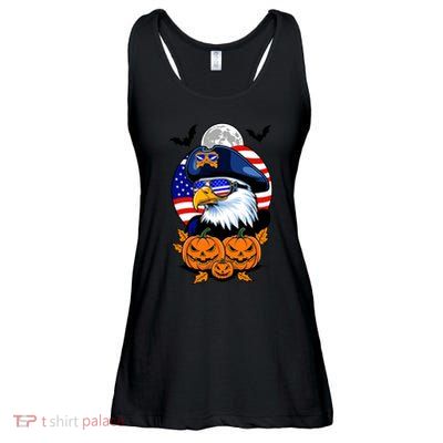 Cute Bald Eagle Witch Halloween Pumpkin Eagle Lover Ladies Essential Flowy Tank