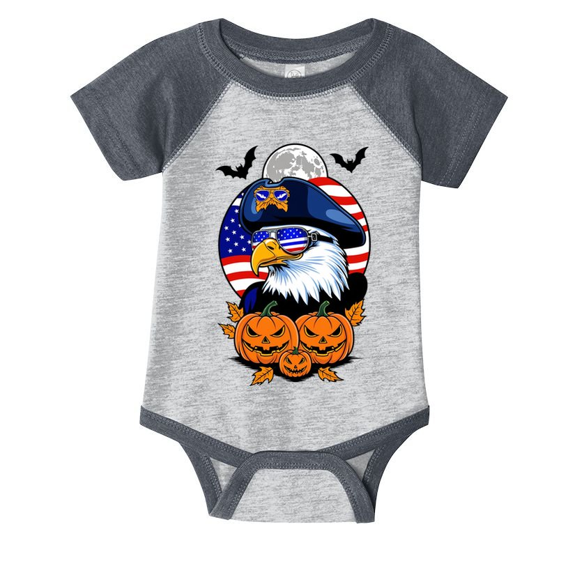 Cute Bald Eagle Witch Halloween Pumpkin Eagle Lover Infant Baby Jersey Bodysuit