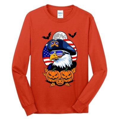 Cute Bald Eagle Witch Halloween Pumpkin Eagle Lover Tall Long Sleeve T-Shirt