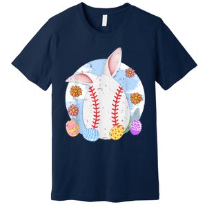 Cute Baseball Easter Egg Bunny Costume Happy Easter Day Premium T-Shirt