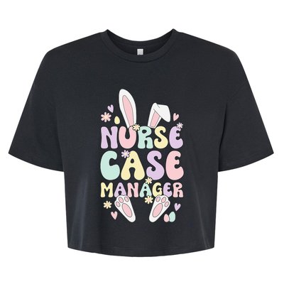 Cute Bunny Easter Nurse Case Manager Stethoscope Bella+Canvas Jersey Crop Tee