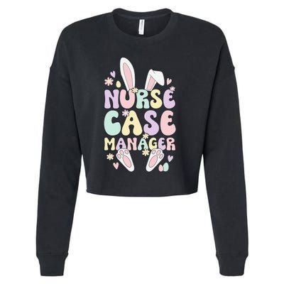 Cute Bunny Easter Nurse Case Manager Stethoscope Cropped Pullover Crew