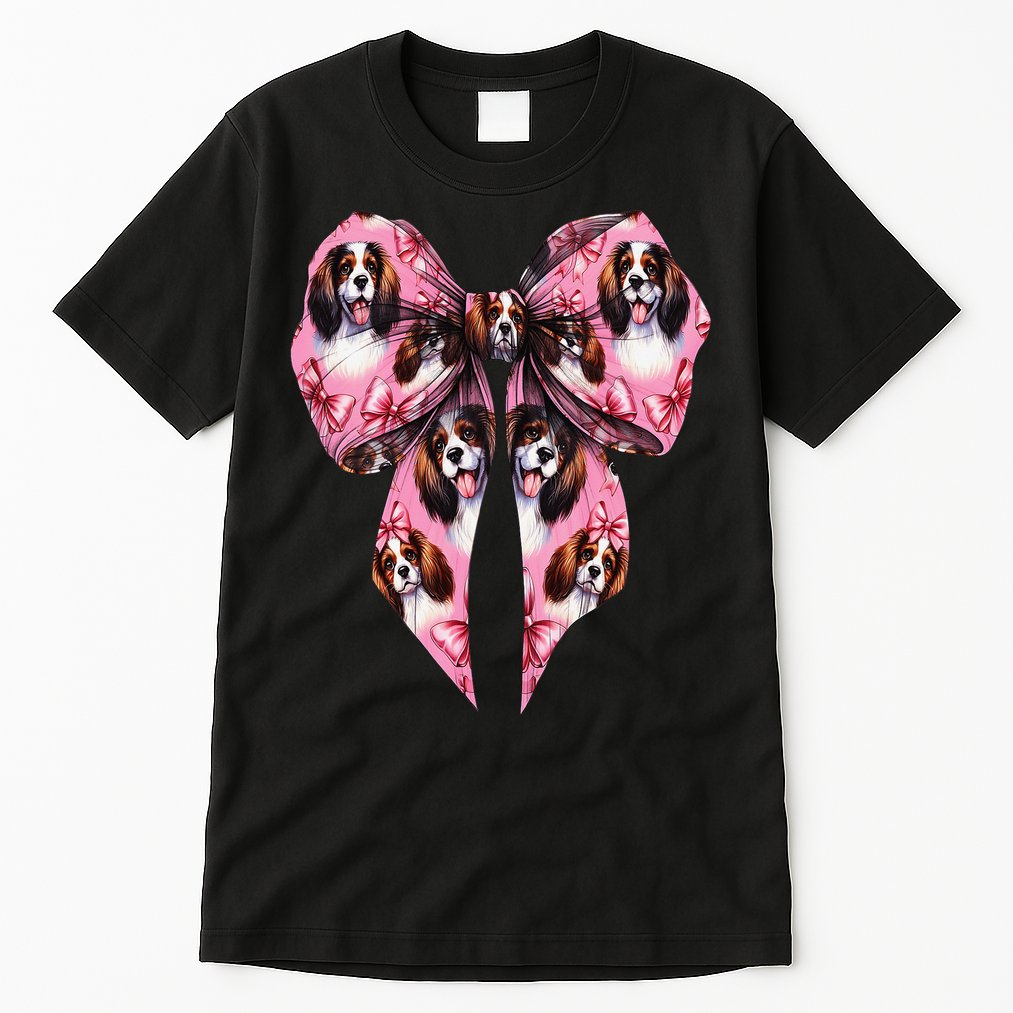 Coquette Bow English Springer Spaniel Dog Mom Girl Tall T-Shirt