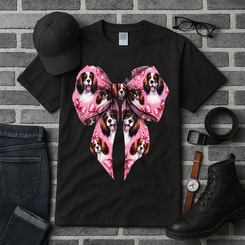Coquette Bow English Springer Spaniel Dog Mom Girl Tall T-Shirt