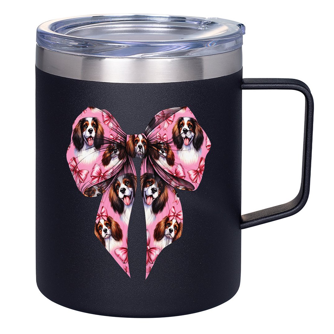 Coquette Bow English Springer Spaniel Dog Mom Girl 12oz Stainless Steel Coffee Mug