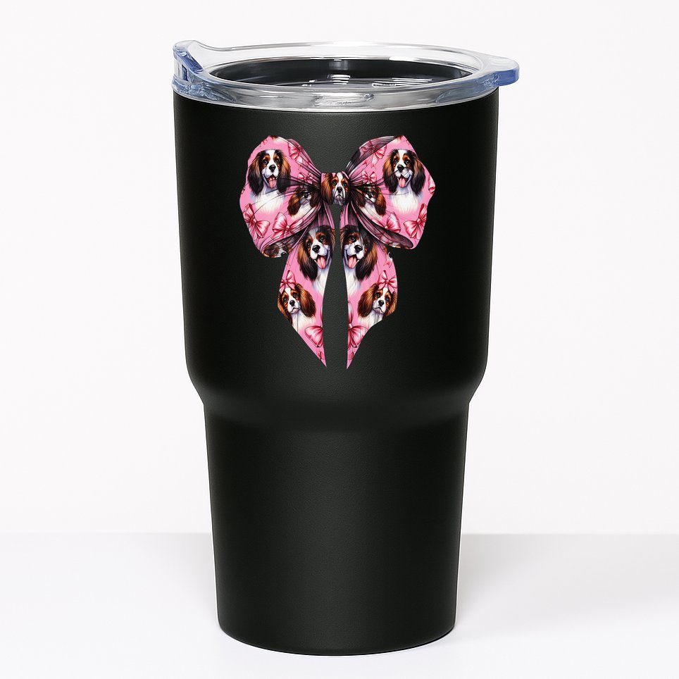 Coquette Bow English Springer Spaniel Dog Mom Girl Tumbler