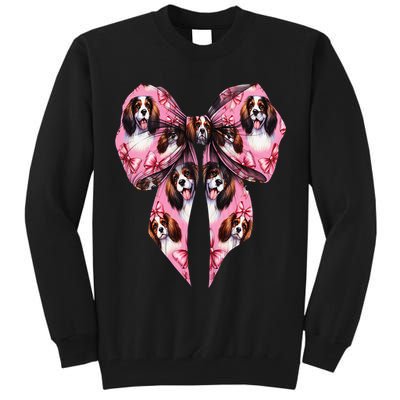 Coquette Bow English Springer Spaniel Dog Mom Girl Tall Sweatshirt