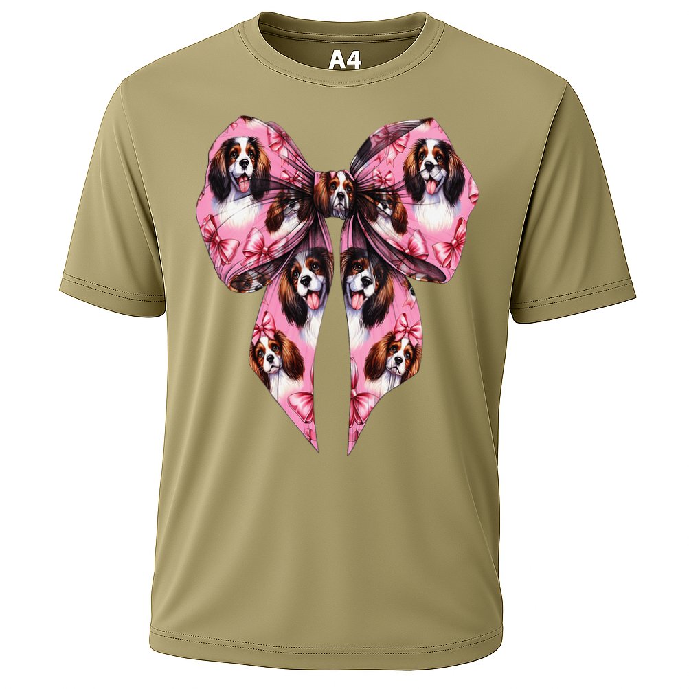 Coquette Bow English Springer Spaniel Dog Mom Girl Cooling Performance Crew T-Shirt