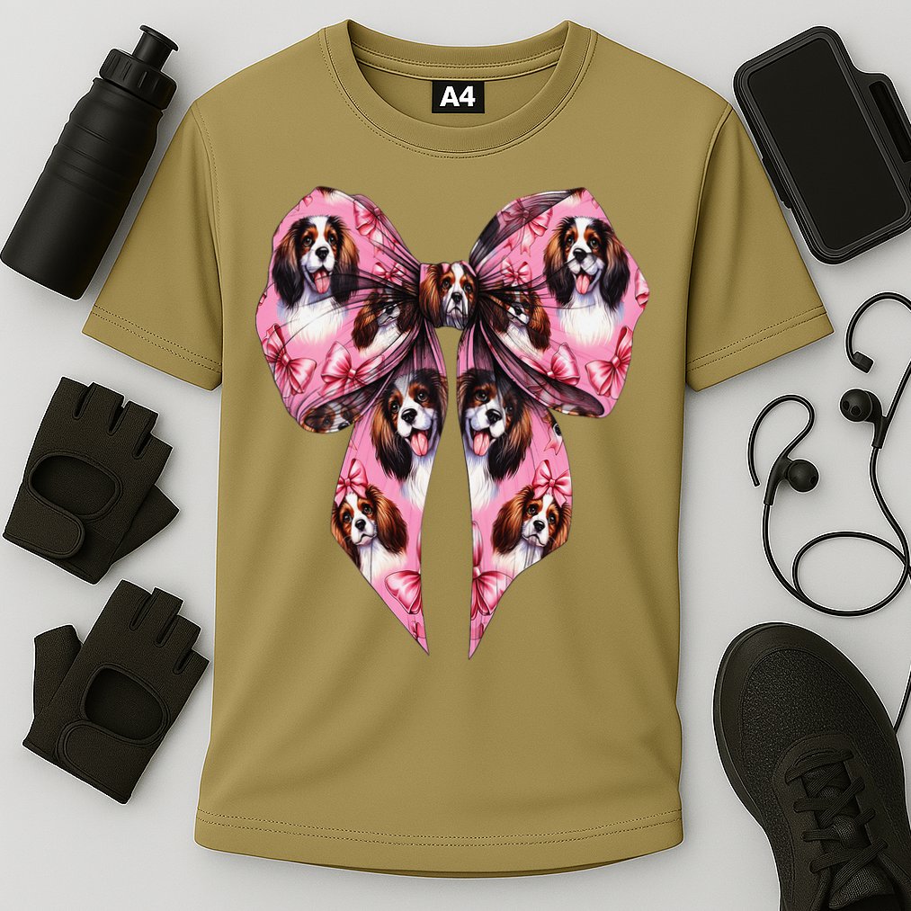 Coquette Bow English Springer Spaniel Dog Mom Girl Cooling Performance Crew T-Shirt