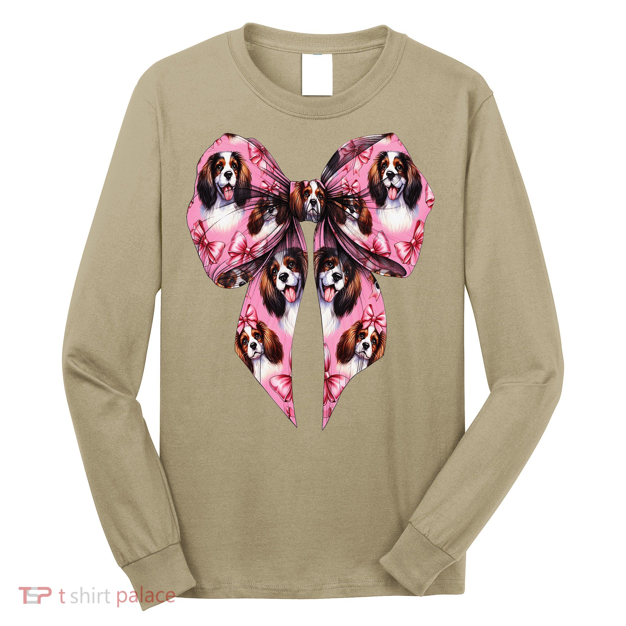 Coquette Bow English Springer Spaniel Dog Mom Girl Long Sleeve Shirt