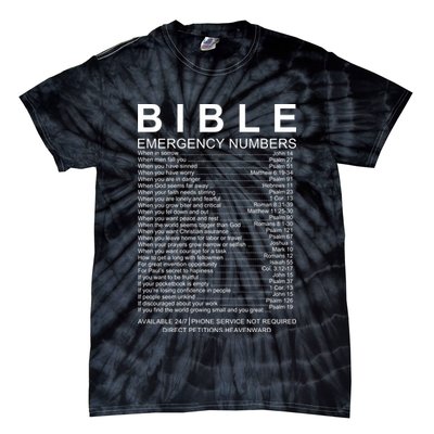 Christian Bible Emergency Numbers Tie-Dye T-Shirt
