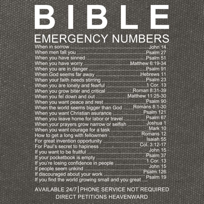 Christian Bible Emergency Numbers Cotton Canvas Backpack