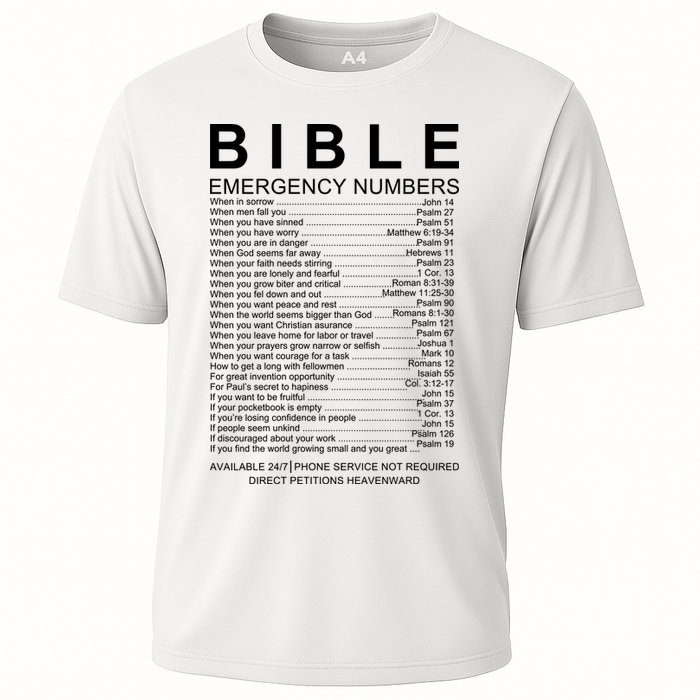 Christian Bible Emergency Numbers Performance Shirt