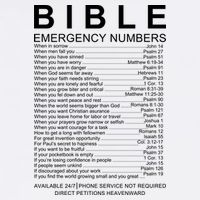 Christian Bible Emergency Numbers Performance Shirt