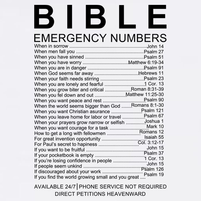 Christian Bible Emergency Numbers Sweatshirt