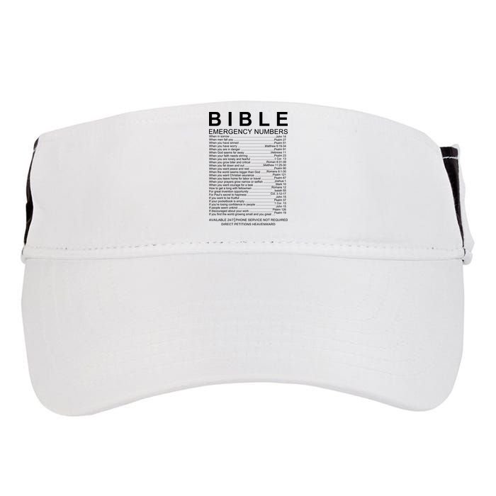 Christian Bible Emergency Numbers Adult Drive Performance Visor