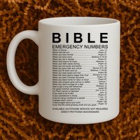 Christian Bible Emergency Numbers Mug