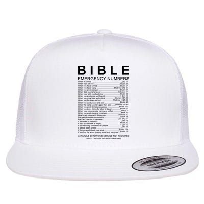 Christian Bible Emergency Numbers Flatbill Hat