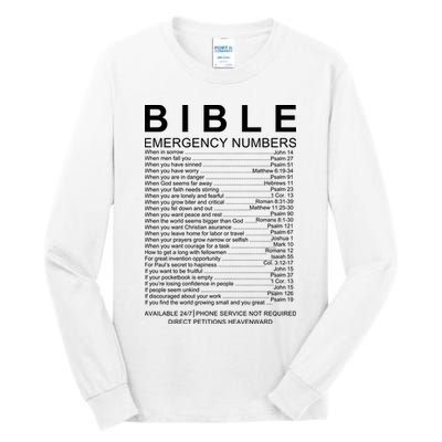 Christian Bible Emergency Numbers Tall Long Sleeve T-Shirt