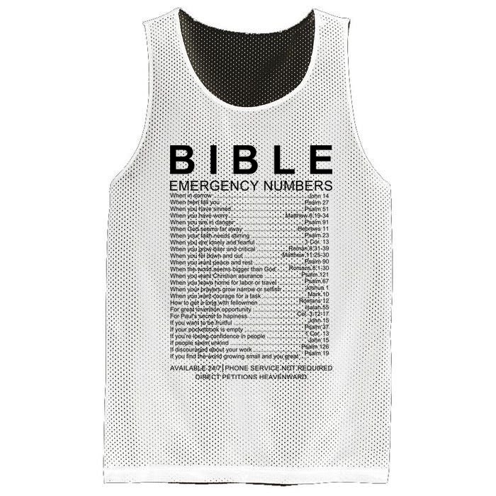 Christian Bible Emergency Numbers Mesh Reversible Basketball Jersey Tank
