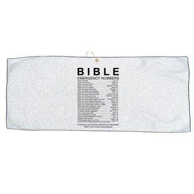 Christian Bible Emergency Numbers Large Microfiber Waffle Golf Towel