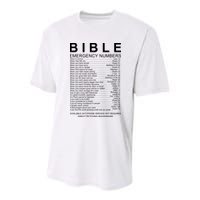 Christian Bible Emergency Numbers Youth Performance Sprint T-Shirt