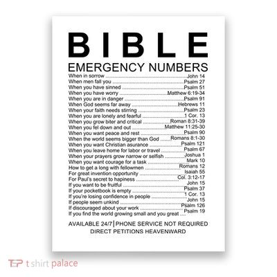 Christian Bible Emergency Numbers Poster