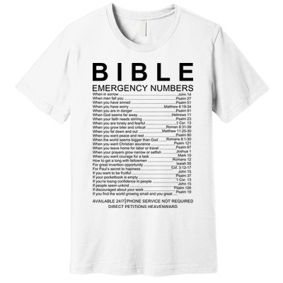Christian Bible Emergency Numbers Premium T-Shirt