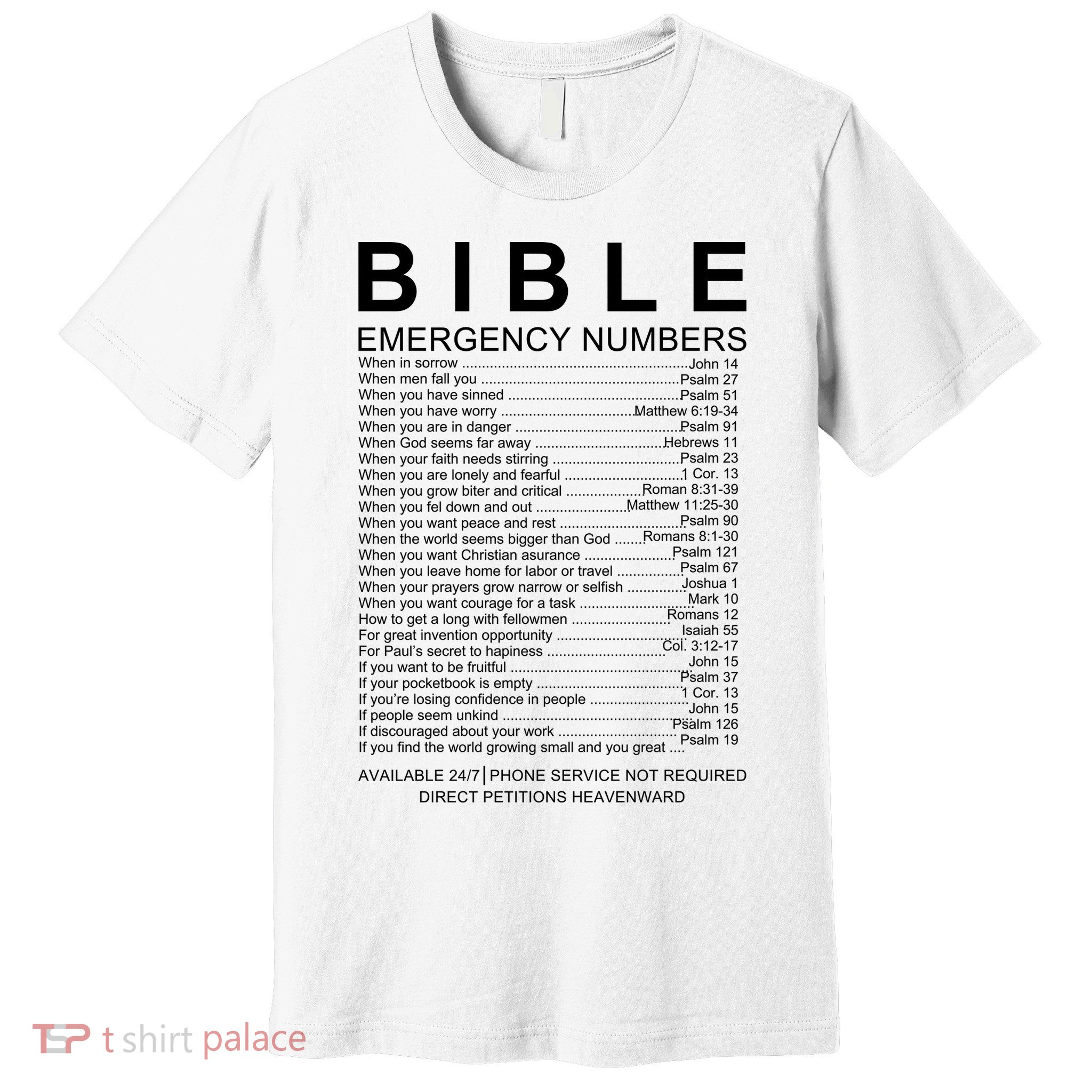 Christian Bible Emergency Numbers Premium T-Shirt