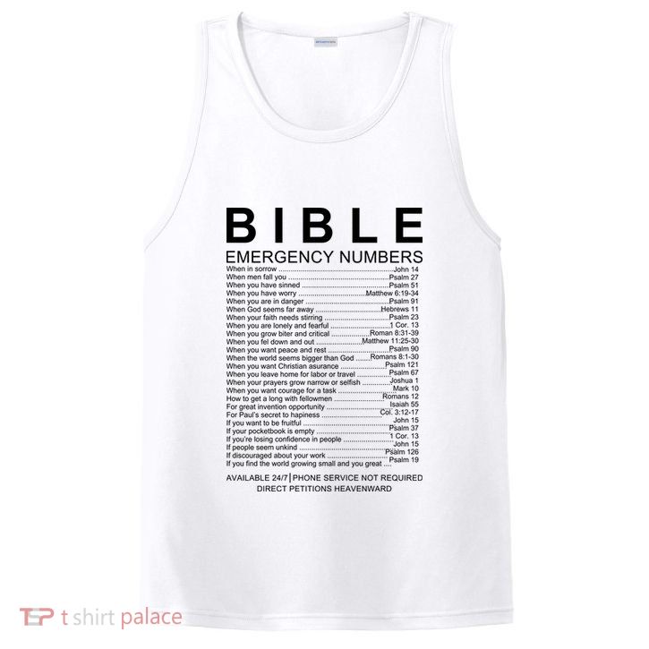 Christian Bible Emergency Numbers PosiCharge Competitor Tank