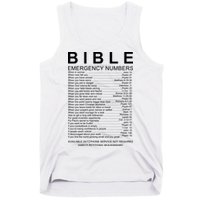 Christian Bible Emergency Numbers Tank Top