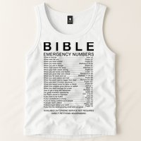 Christian Bible Emergency Numbers Tank Top