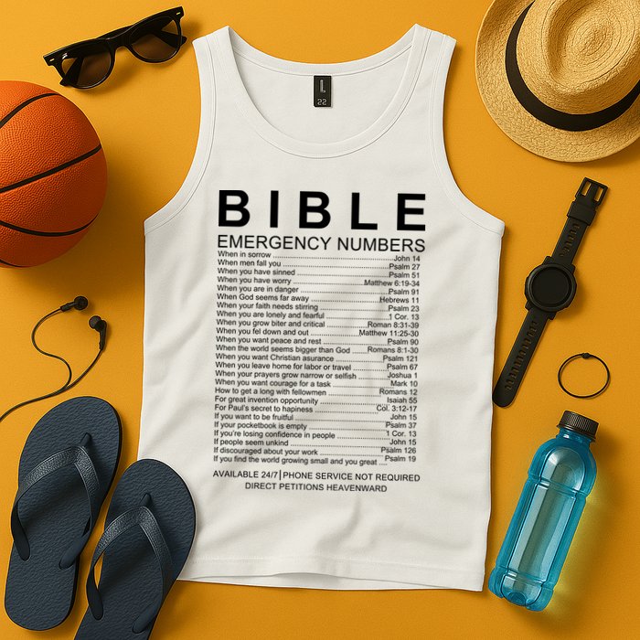 Christian Bible Emergency Numbers Tank Top