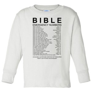 Christian Bible Emergency Numbers Toddler Long Sleeve Shirt