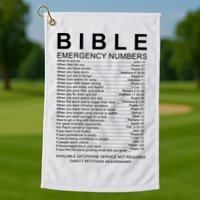 Christian Bible Emergency Numbers Golf Towel