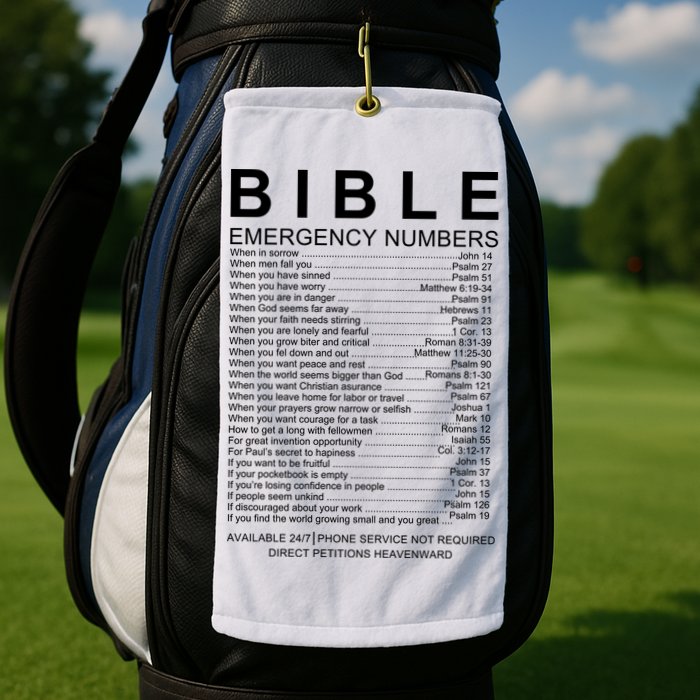 Christian Bible Emergency Numbers Golf Towel