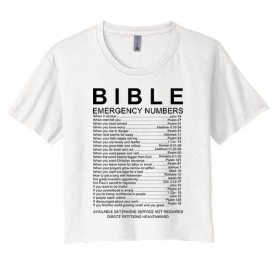 Christian Bible Emergency Numbers Crop Top