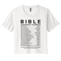 Christian Bible Emergency Numbers Crop Top