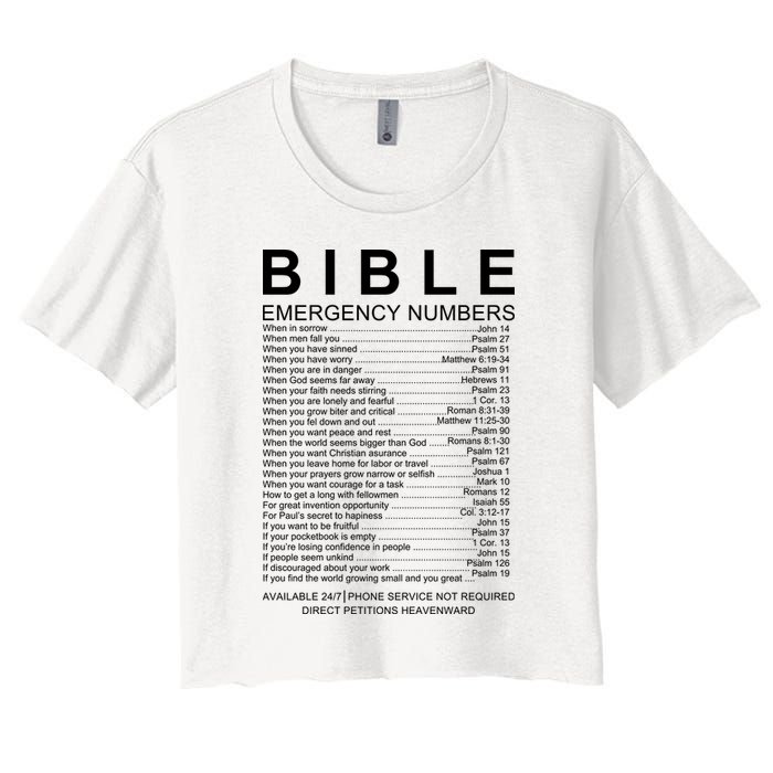 Christian Bible Emergency Numbers Crop Top