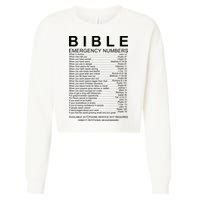 Christian Bible Emergency Numbers Cropped Pullover Crew