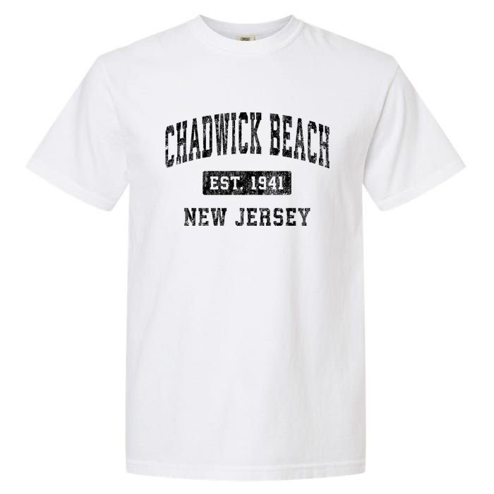 Chadwick Beach Est 1941 New Jersey Nj Vintage Established Sports Garment-Dyed Heavyweight T-Shirt