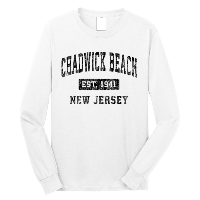 Chadwick Beach Est 1941 New Jersey Nj Vintage Established Sports Long Sleeve Shirt