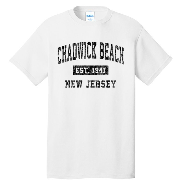 Chadwick Beach Est 1941 New Jersey Nj Vintage Established Sports Tall T-Shirt